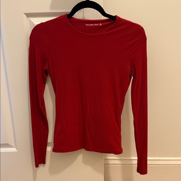 Abercrombie & Fitch Tops - Abercrombie & Fitch Bold Red Long Sleeve Tee